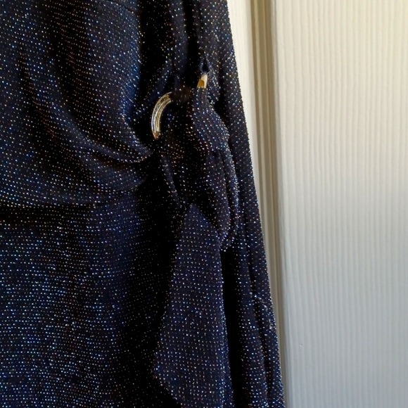 Wallis UK Black/Silver sleeveless Midi dress w/drop waist NEW - Picture 3 of 7